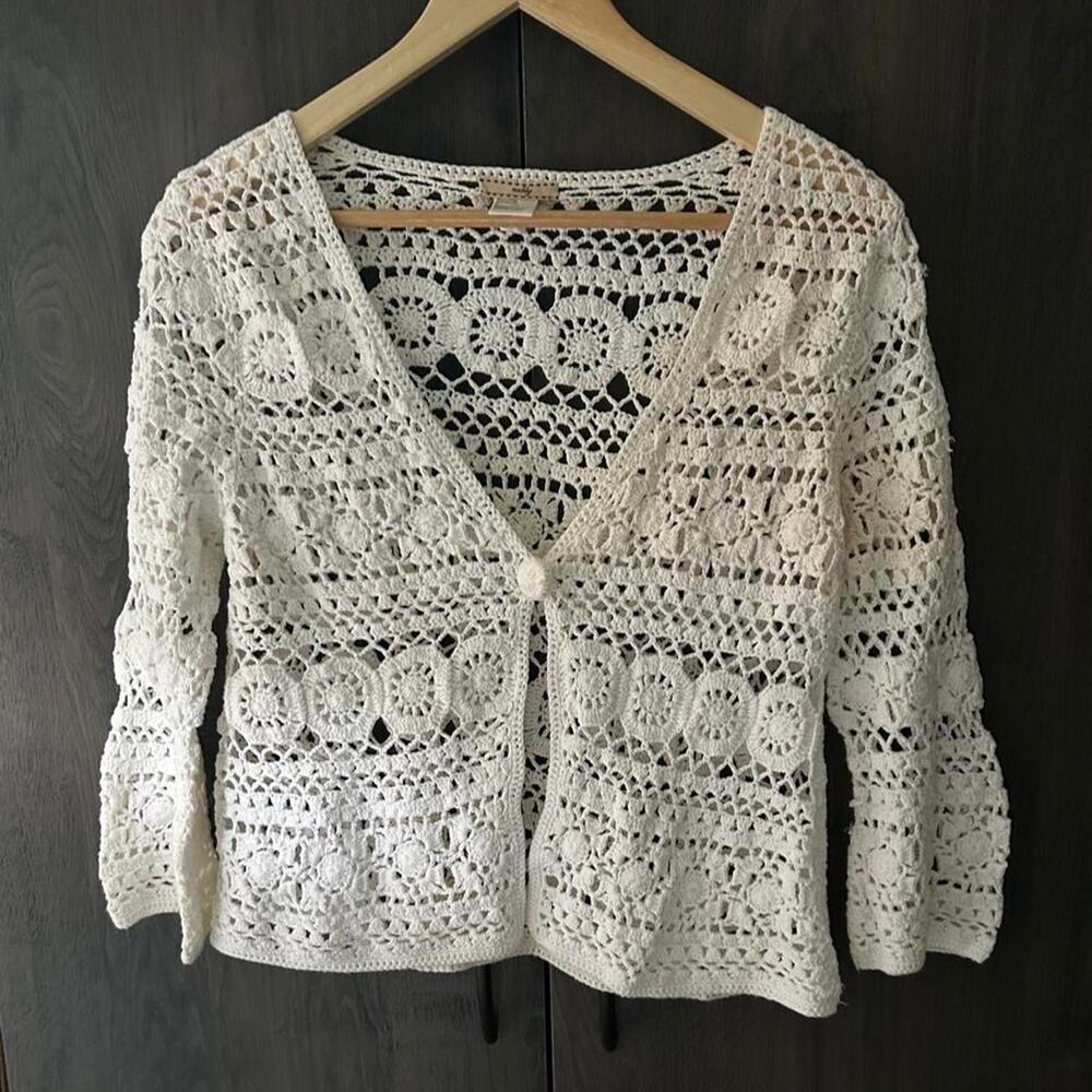 Vintage y2k crochet micro cardigan